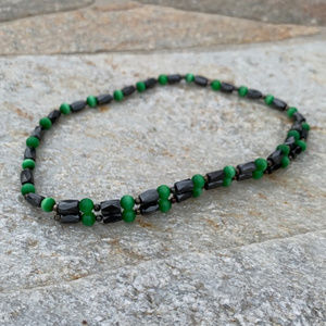 Magnetic Hematite adjustable strand - green